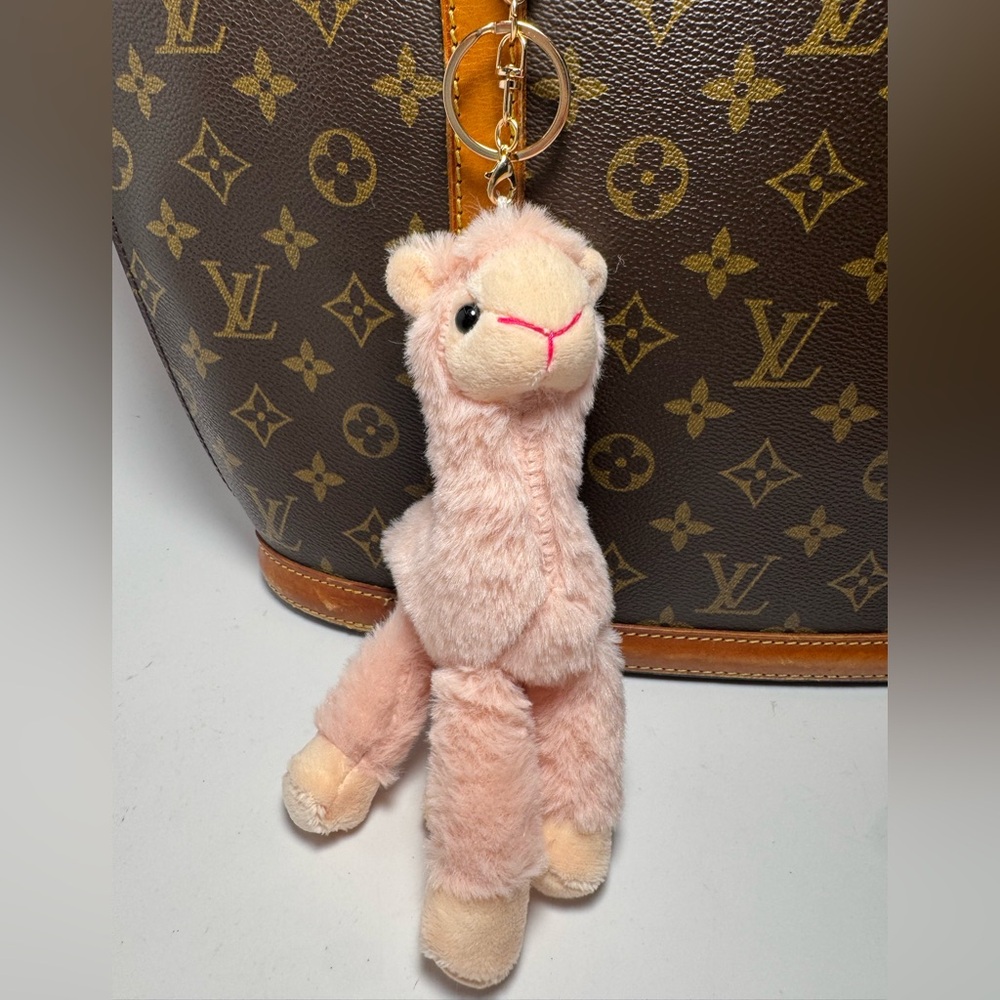 Baby Pink Llama Fuzzy Soft Bag Charm | Adorable Animal Purse Charm/Keychain NEW